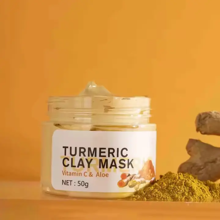 Private Label Turmeric Mud Facial Mask Face Skin Care Brighten Repair Anti-Acne Tumeric Clay Mask