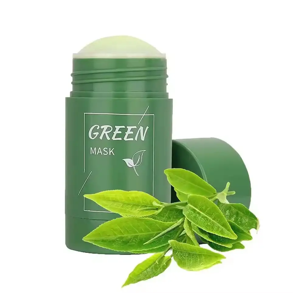 Private Label Green Tea Stick Mud Pink Eggplant Yeast Clay Cream Face and Nose Use with Vitamins C and Herbs