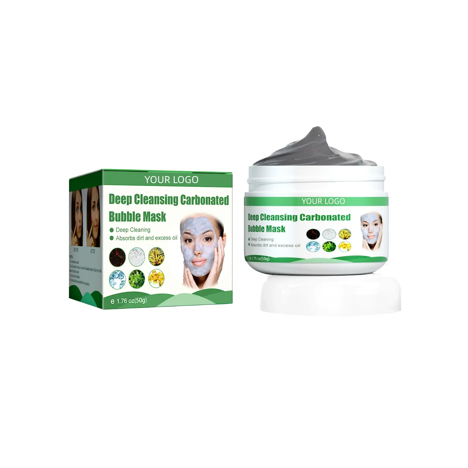 Bubble Facial Mud Mask Bubble Deep Cleansing Facial Mask for Acne & Pores Removal Facial Carbonated Korea Bubble Mask