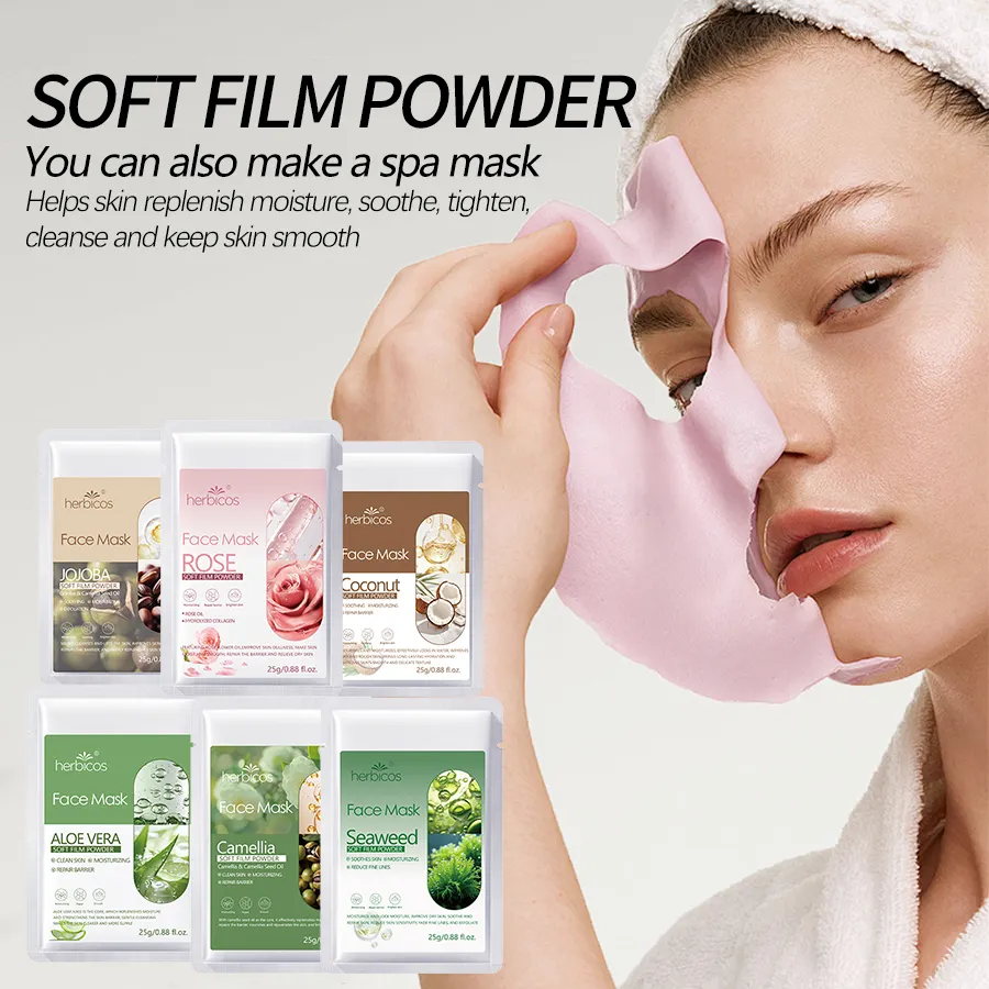 Private Label Collagen Jelly Mask Powder Peel Off Hydrating Brightening Facial Spa Treatment OEM Firming Clay Powder Mask