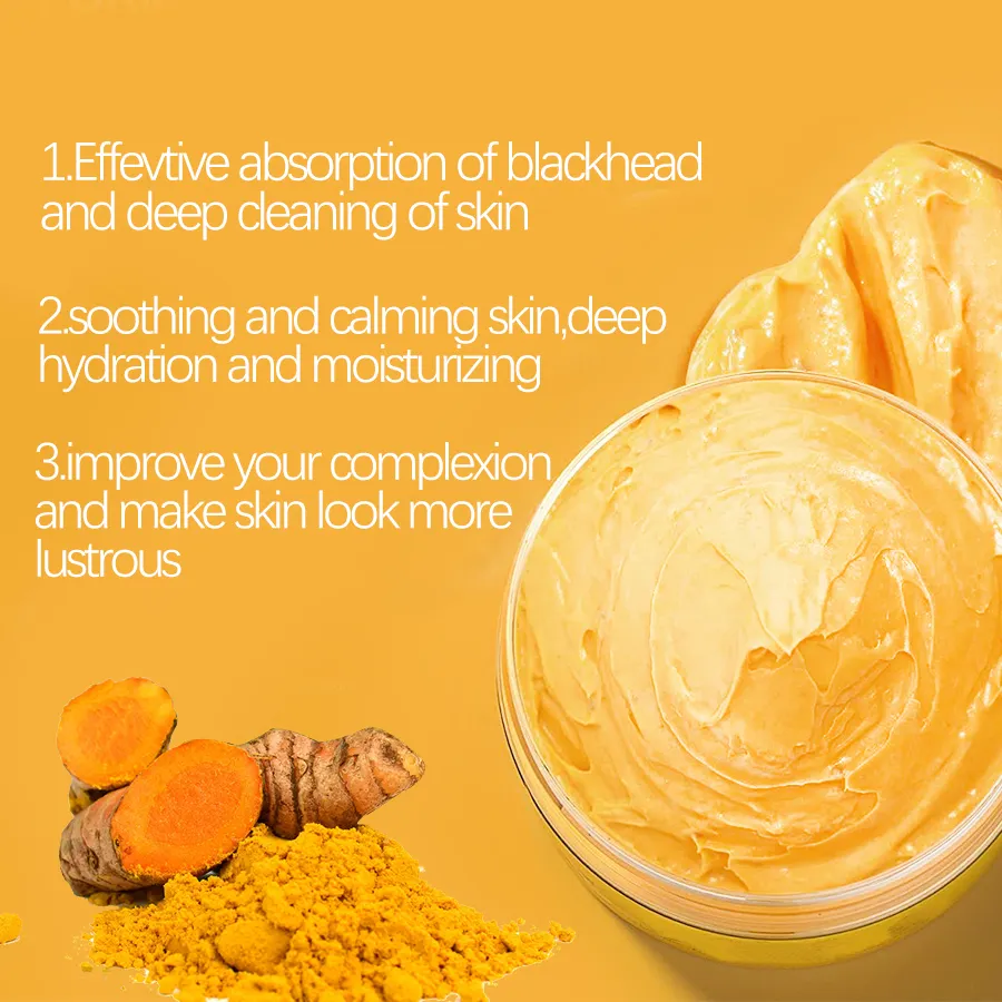 For Herbicos Private Label Whitening Moisturizing Turmeric Mud Mask ODM/OEM Facial Repair Skincare Product for Face & Body Use