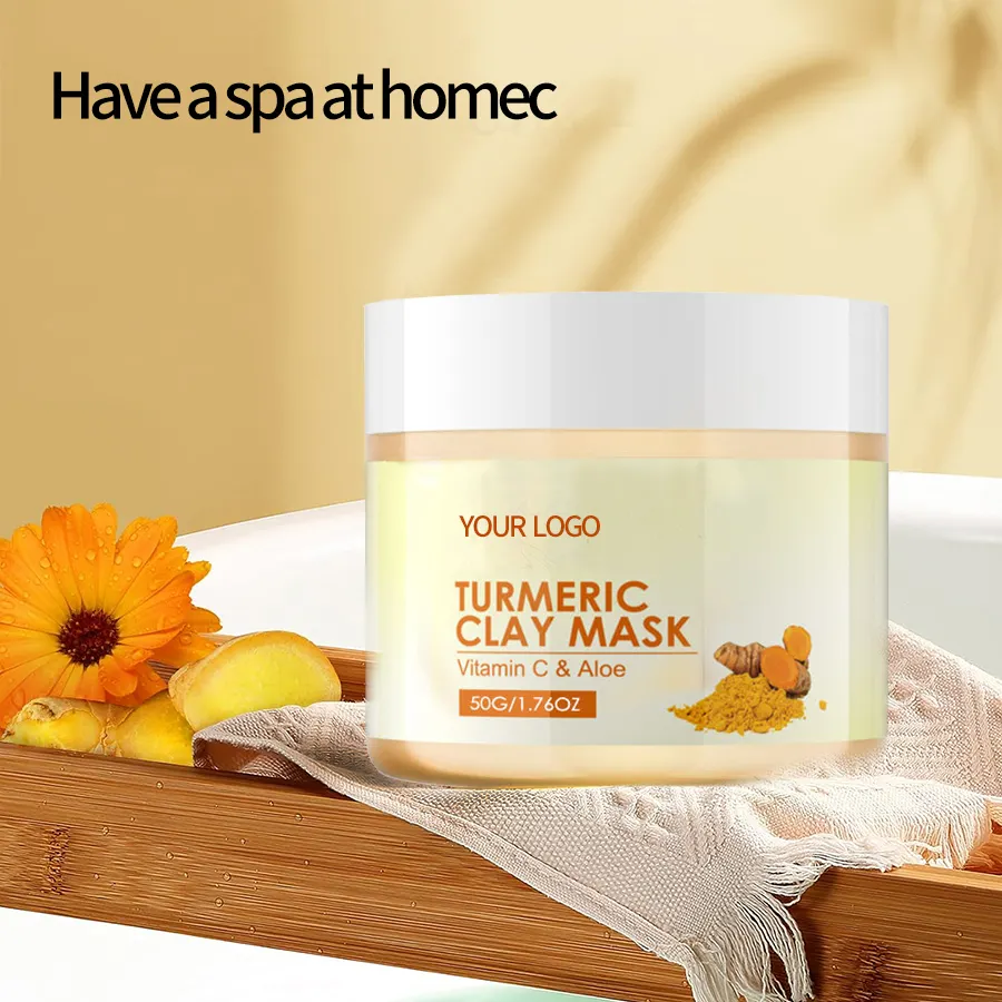For Herbicos Private Label Whitening Moisturizing Turmeric Mud Mask ODM/OEM Facial Repair Skincare Product for Face & Body Use
