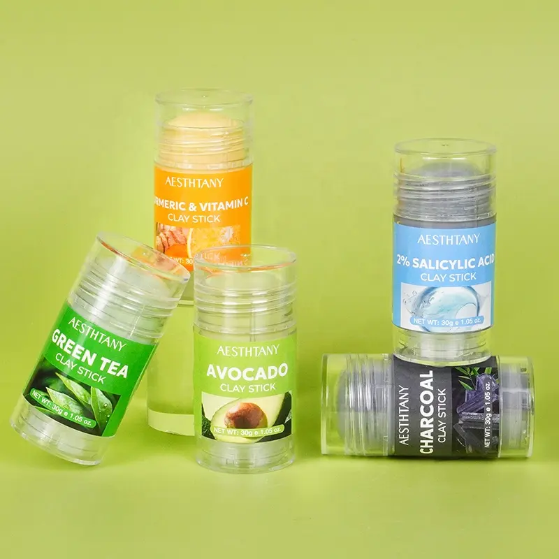 AESTHTANY Facial Mud Mask Stick 30g Deep Cleansing Pore Refining Avocado Turmeric 2% Salicylic Acid Bulk Supply for Daily Care