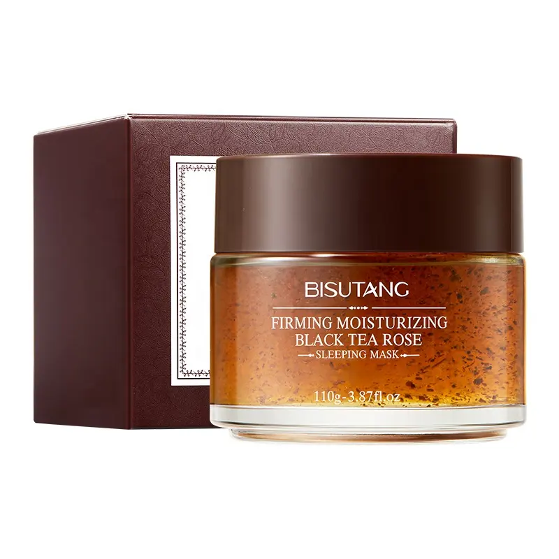 OEM Black Tea Rose Infused Overnight Facial Mask Continuous Hydrating Smoothing Stabilize Skin Soften Facial Nourishing Care
