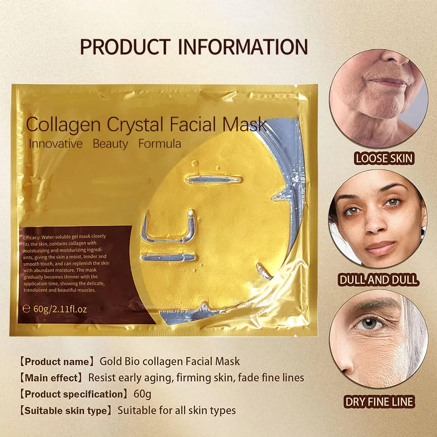 Herbicos Custom Made Private Label Vitamin C Skincare Mask Anti-Wrinkle Moisturizing Whitening Collagen Facial Mask for Face Use