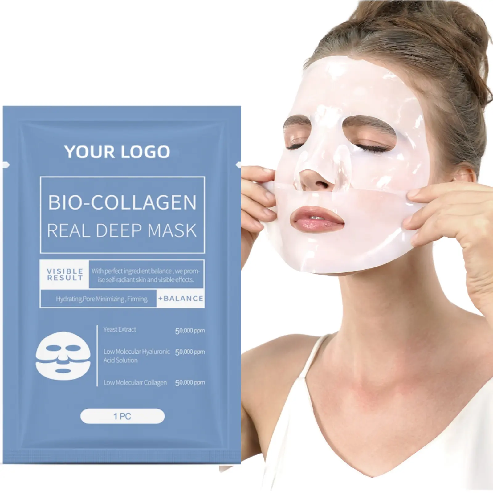 Herbicos Smooth and Tender Skin Firming Hydrating Whitening Brighten Skin Colour and Moisturizing Collagen Facial Mask