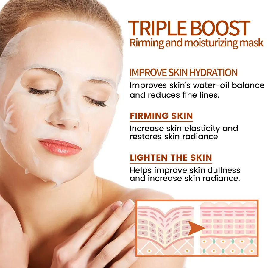 Private Label Deep Moisturizing Collagen Beauty Essence Facial Mask Hyaluronic Acid Compressed Crystal Skincare for Dry