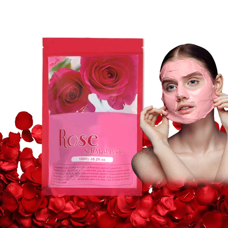 Herbicos Free Sample Private Label Rose Smell Beauty Salon Soft Powder Clay Face Facial Whitening Masking Powder Rose