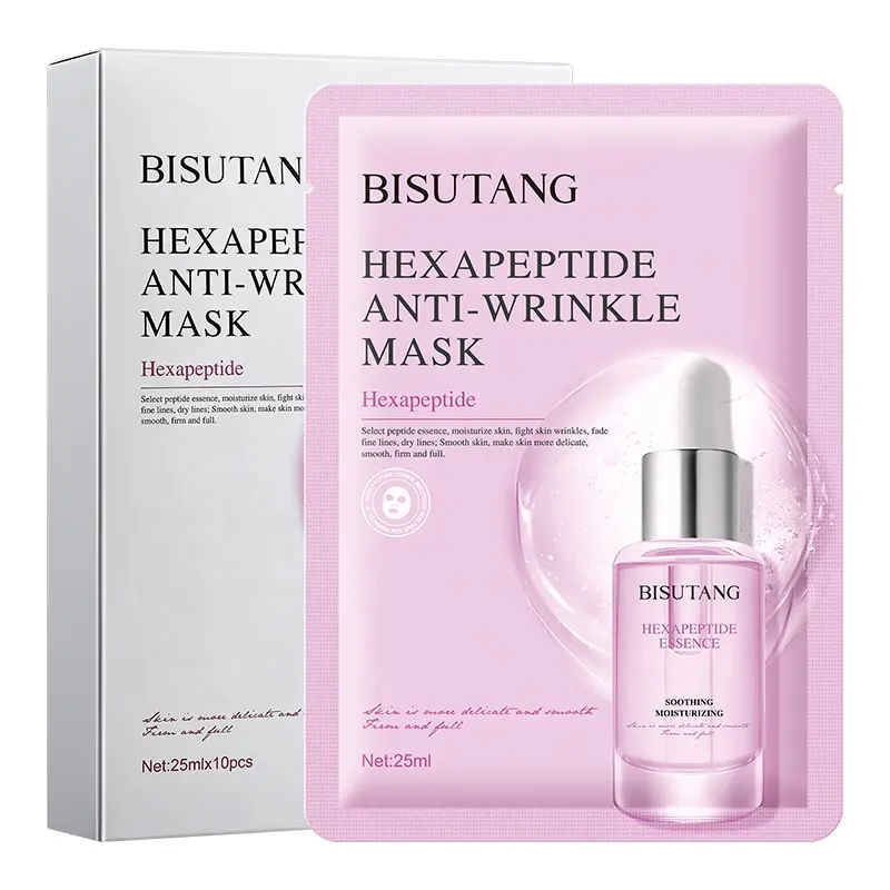 OEM Hexapeptide Anti-Wrinkle Facial Sheet Firm Plump Calendula Camellia Sodium Hyaluronate Acetyl Hexapeptide-8 Reduced