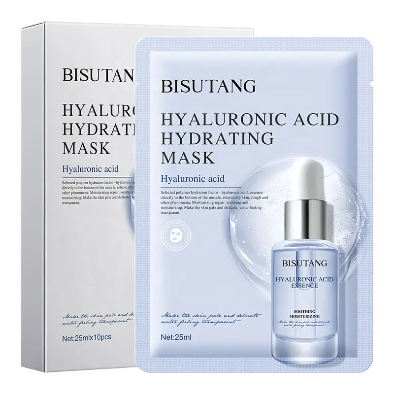 OEM Hyaluronic Acid Moisturizing Facial Mask Hydrating Relieving Dryness Sodium Hyaluronate Aloe Vera Colden Chamomile