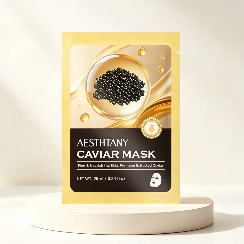 AESTHTANY CAVIAR MASK 25ml*10 Tablets Plump Supple Touch Deep Nourishing Skin Barrier Enhance Skin Elasticity Facial Care OEM