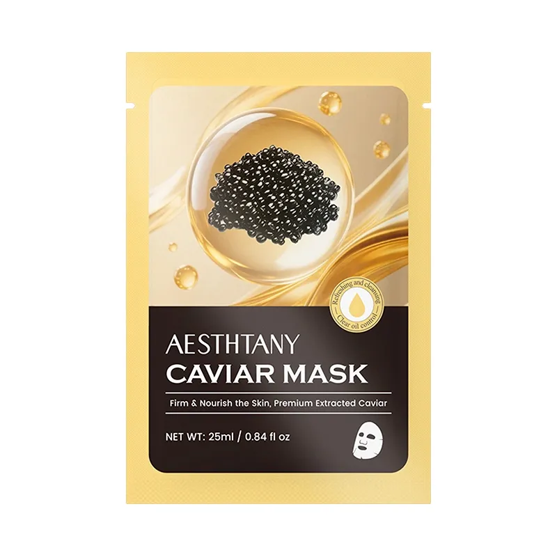 AESTHTANY CAVIAR MASK 25ml*10 Tablets Deep Moisture Replenishment Boost Soft Plump Skin Texture Daily Facial Nourishing Care