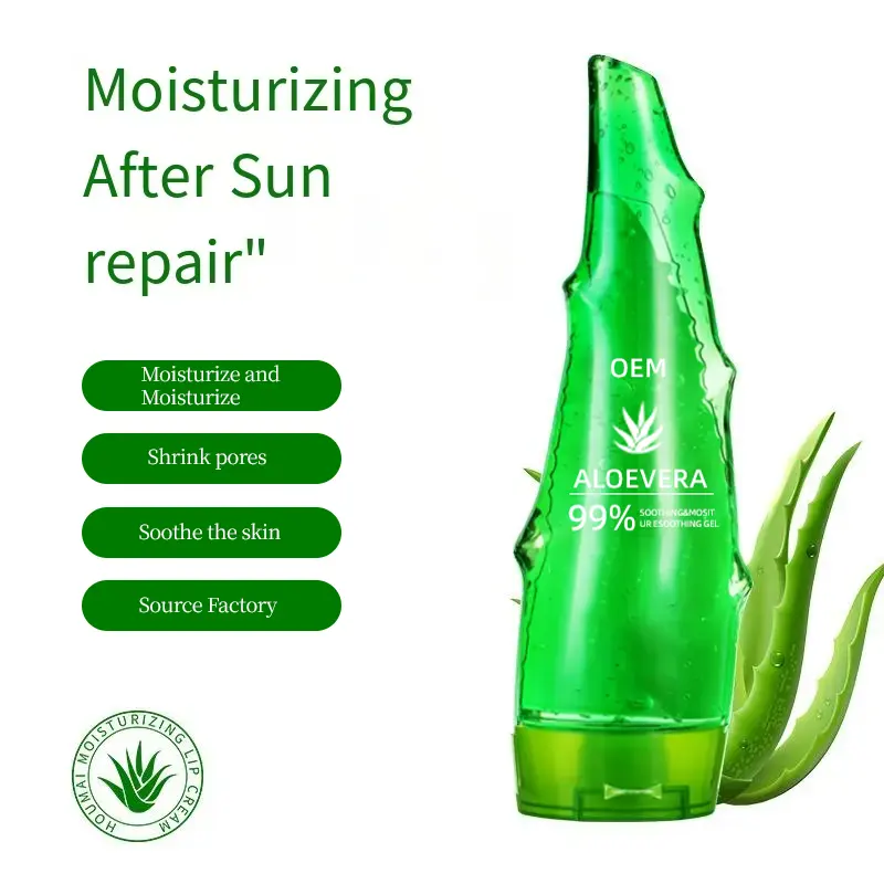 Pure Aloe Vera Gel 100% Natural Face Care Moisturizing Whitening Aloe Vera Gel Custom logo