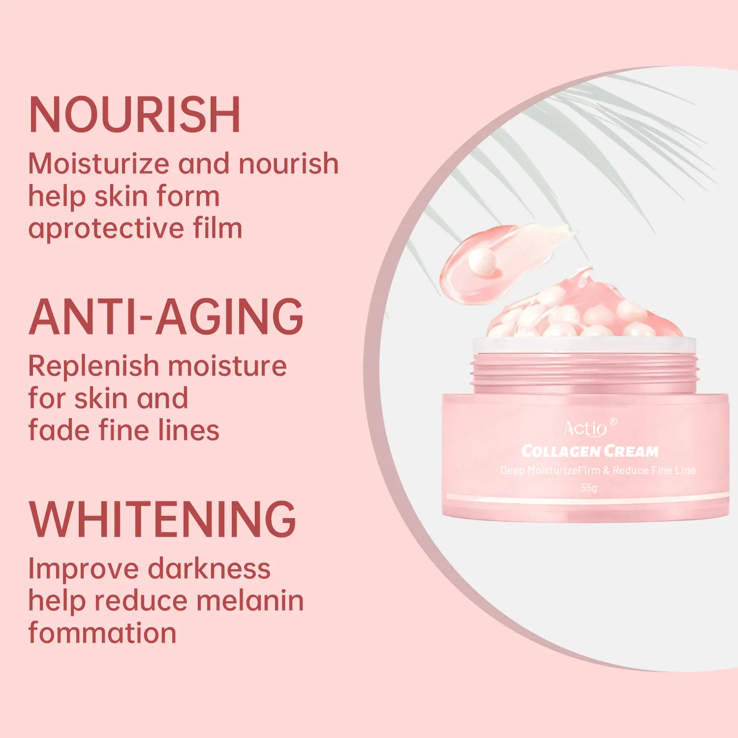 Collagen Whitening Capsule Cream With Glutathione Vegan Collagen Peptide Nourishing & Firming Cream