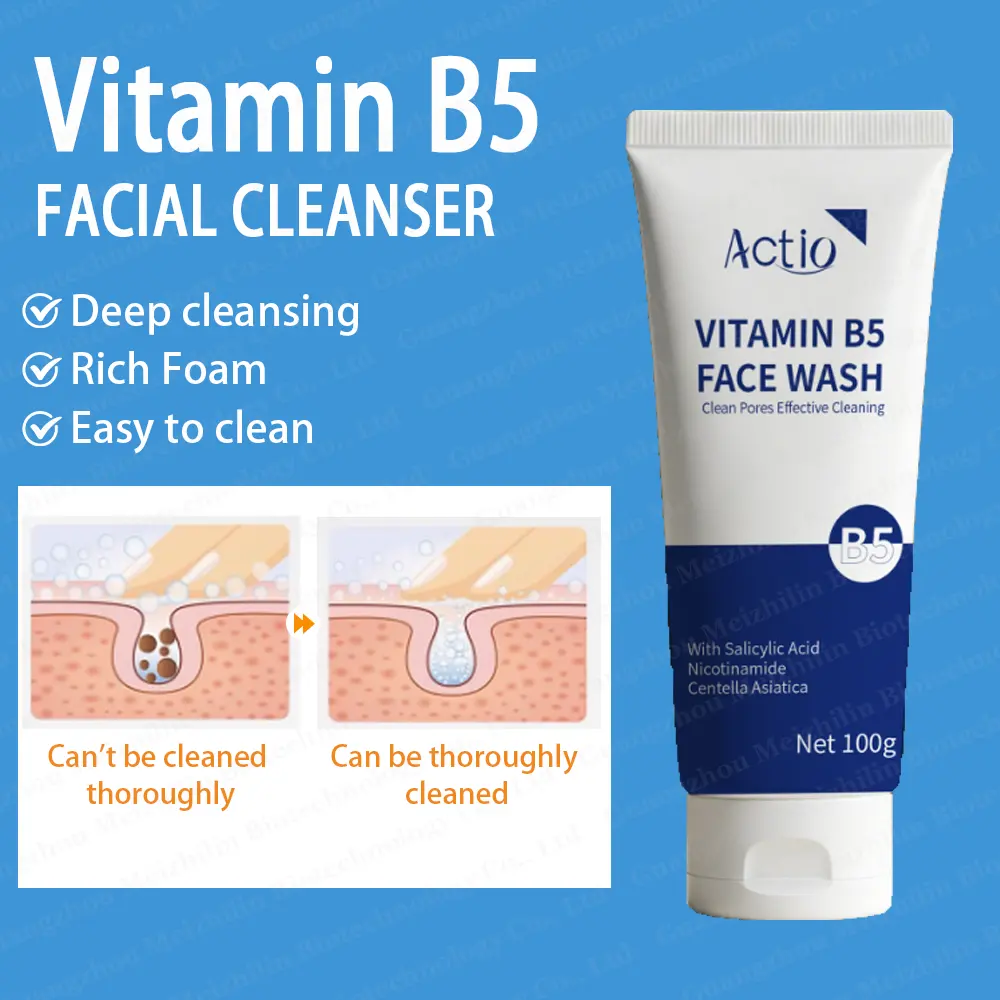 Gentle Vitamin B5 Face Wash Soothing Repair Cleanser With Centella Asiatica Skin Barrier Support & Moisturizing Niacinamide Face