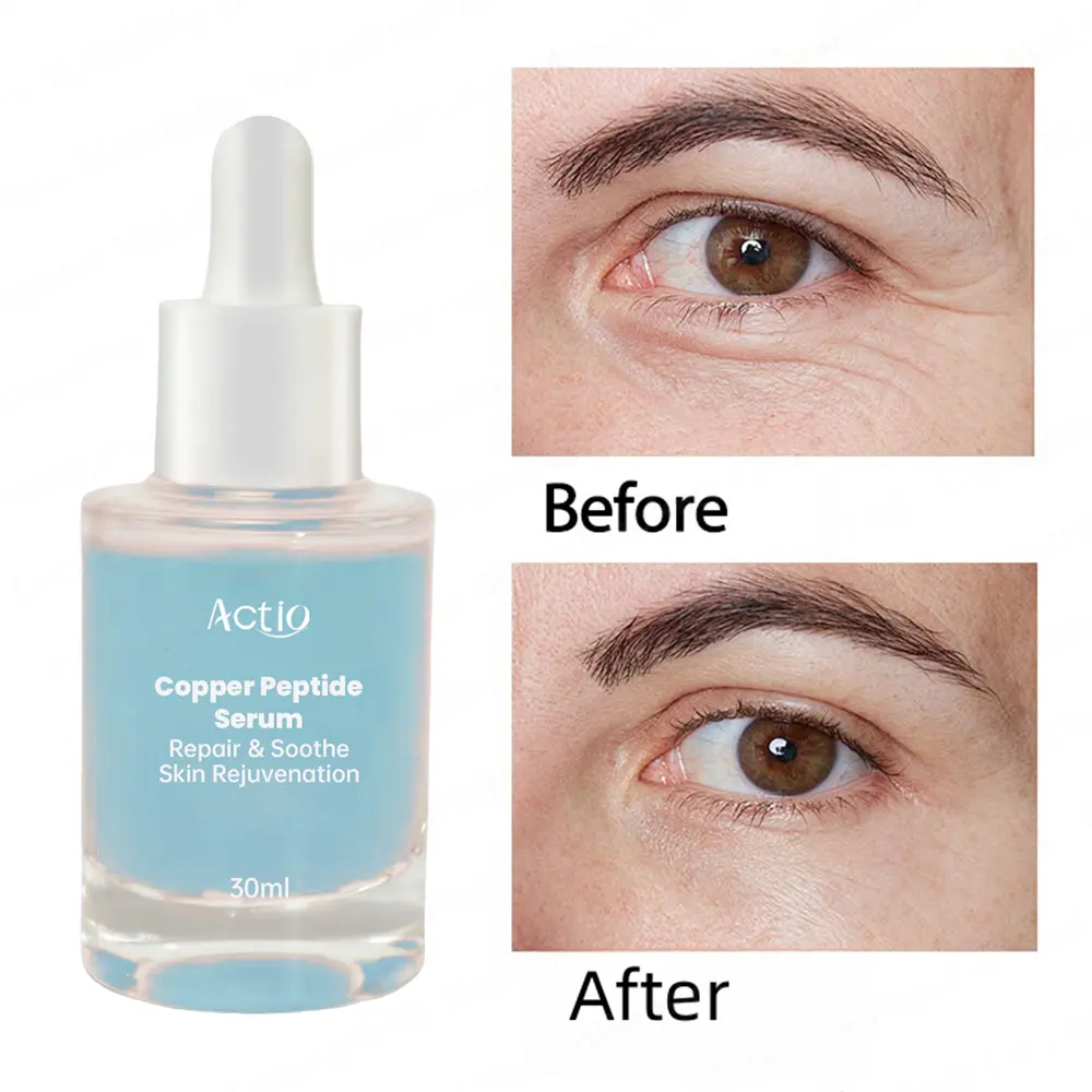 100% Pure Ghk-cu Copper Peptide Collagen Serum Gentle Anti-Aging Hydrating Serum for Sensitive to Dry Skin Reduces Wrinkles