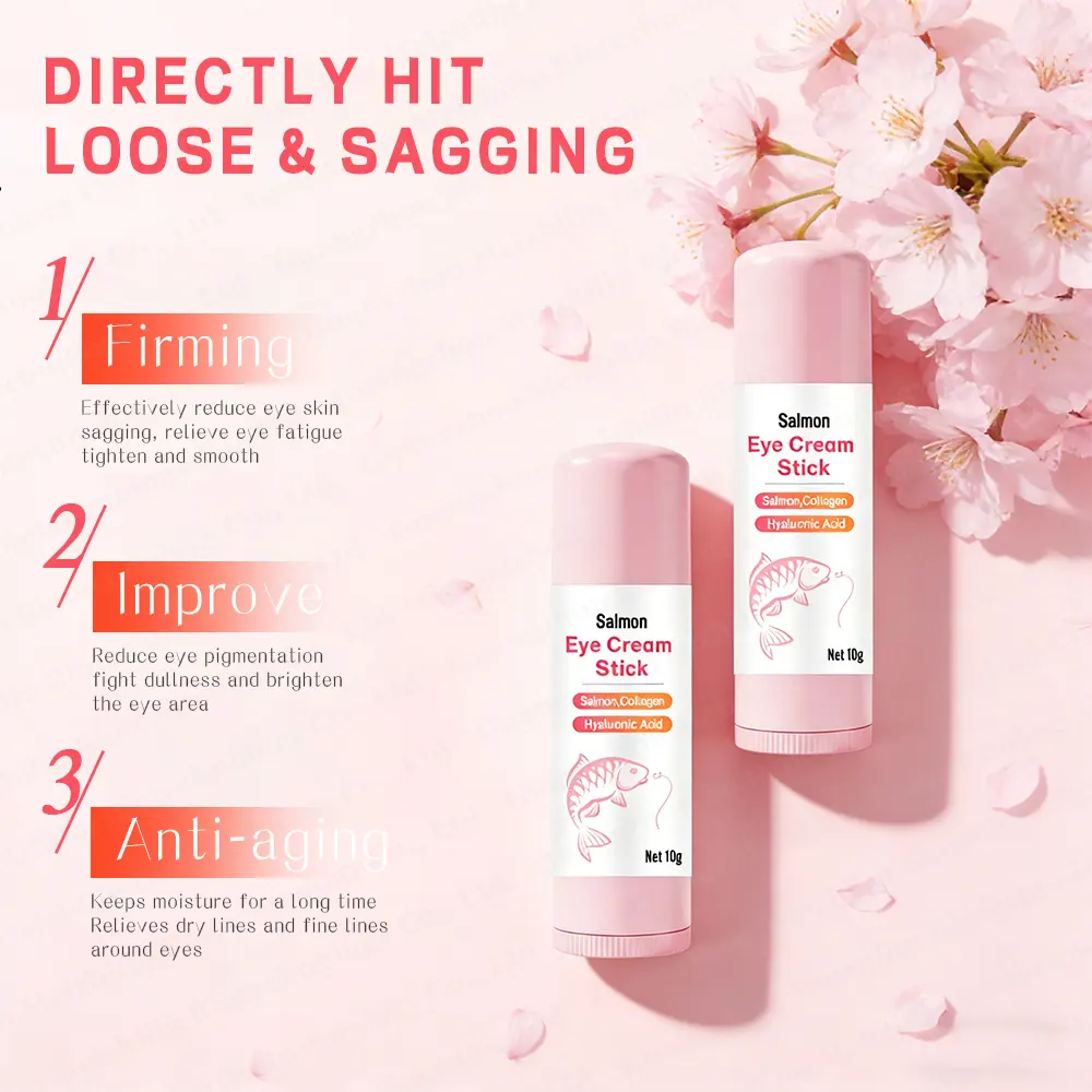 Oem Salmon & Collagen Eye Stick Instant Hydration Eye Balm With Hyaluronic Acid Firming & Brightening Stick for Tired Eyes