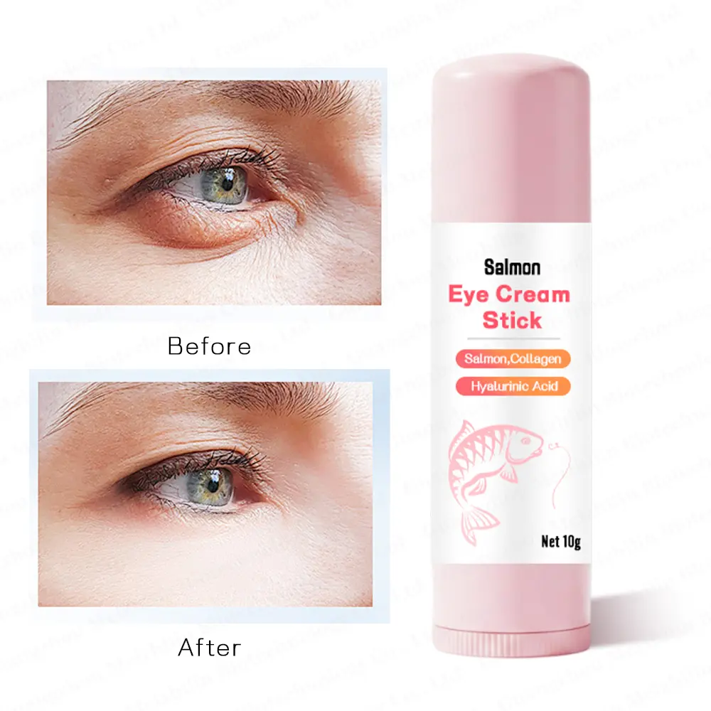 Oem Salmon & Collagen Eye Stick Instant Hydration Eye Balm With Hyaluronic Acid Firming & Brightening Stick for Tired Eyes