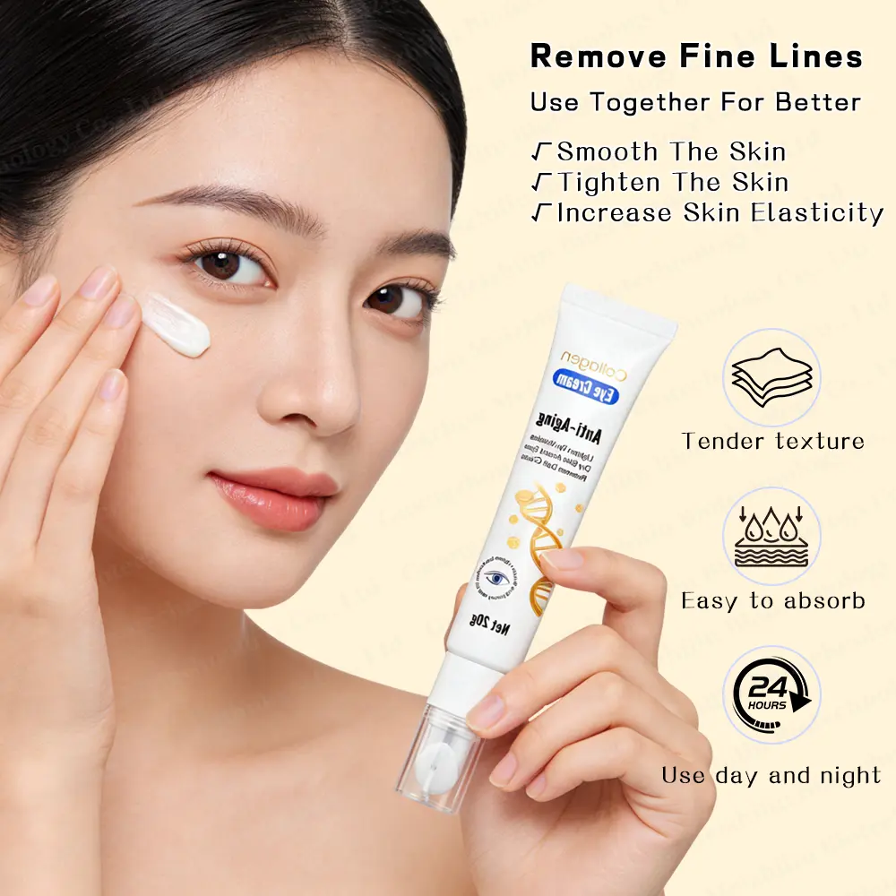 Private Label Collagen Eye Cream Repair Wrinkles & Dark Circles Deep Moisture Bright & Firm Eyes for Dry Eye Skin