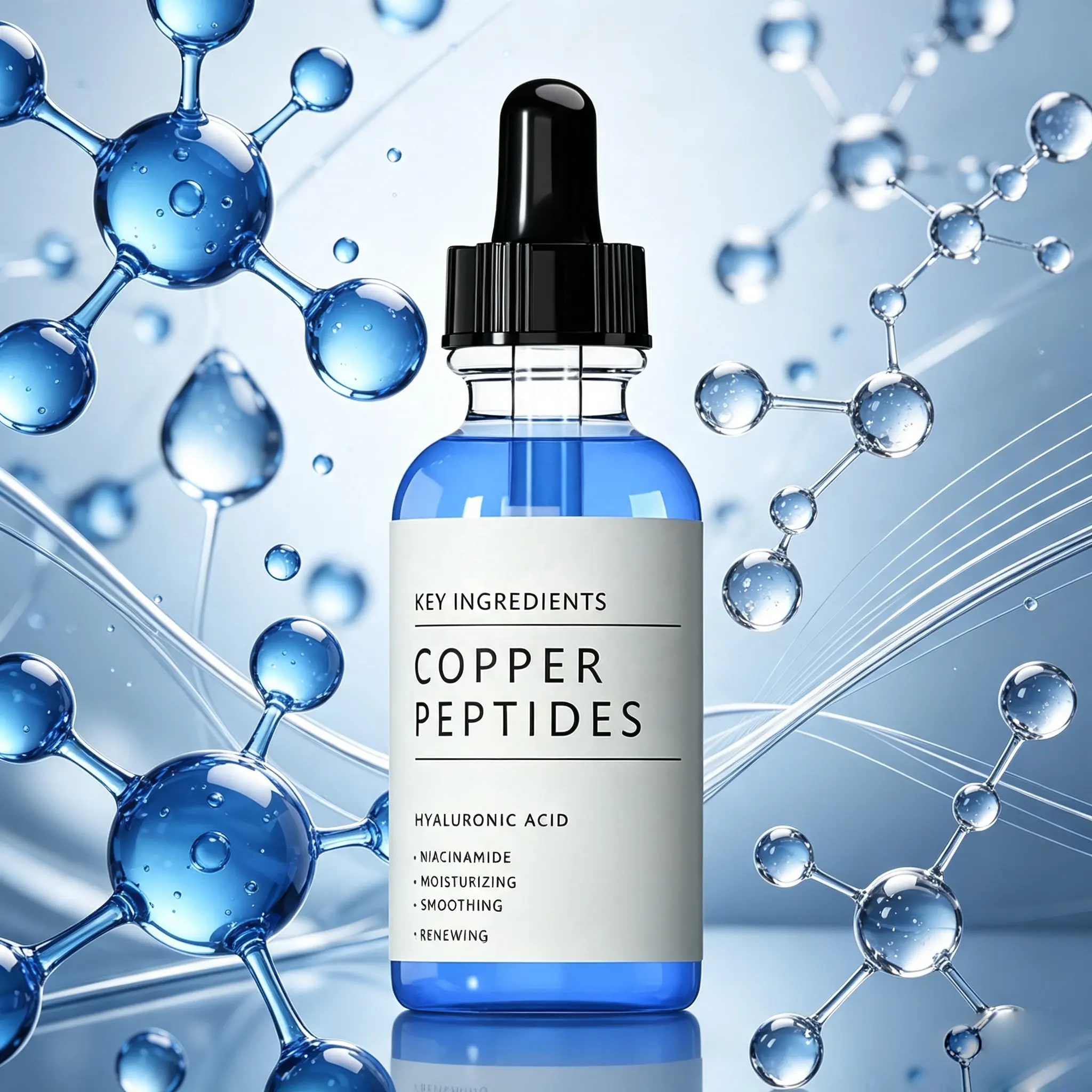 Copper Peptide Bakuchiol Serum Glow Plumping GHK-Cu 5 Multi Peptide with Collagen Anti-Aging Serum for Skin Hydration Elasticity