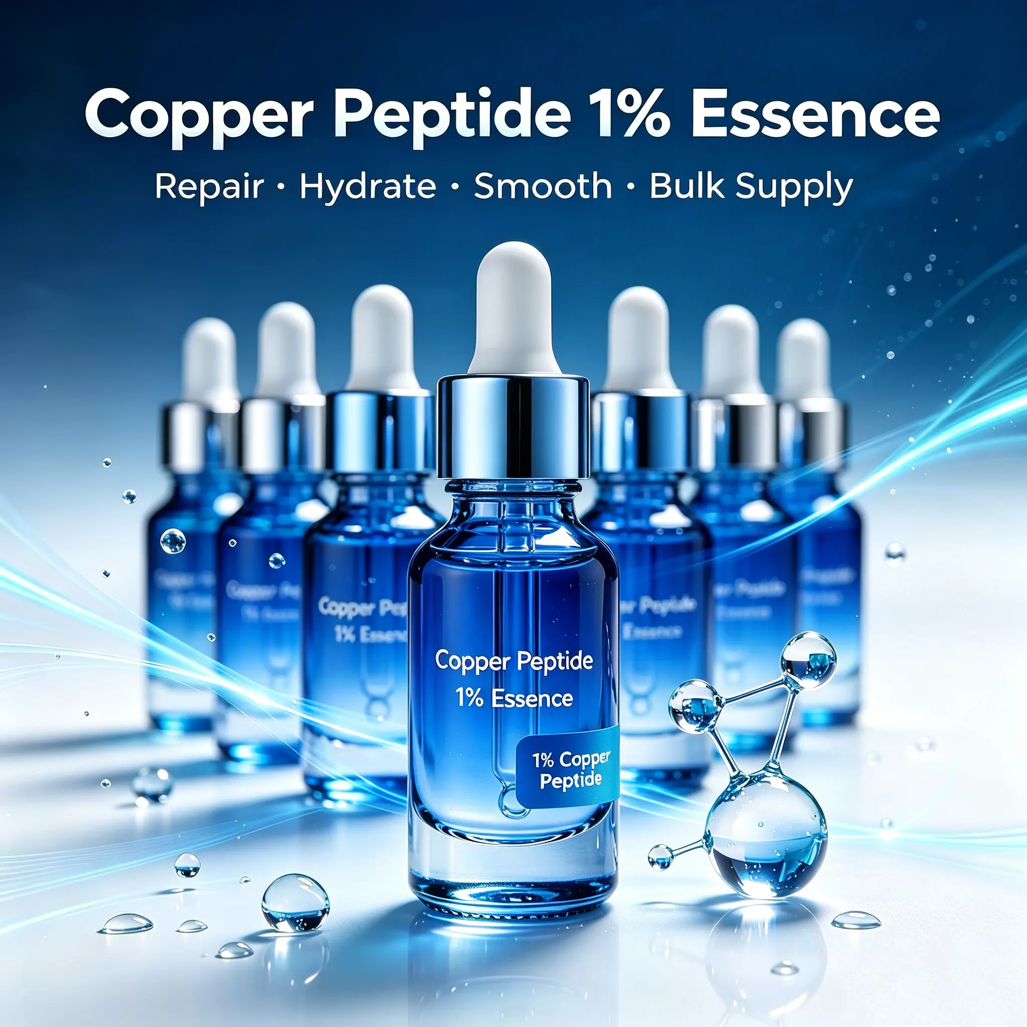 1% GHK-Cu Blue Copper Peptide Face Serum Anti-aging Anti-wrinkle Repairing Firming Lifting Collagen Booster 30ml 50ml OEM