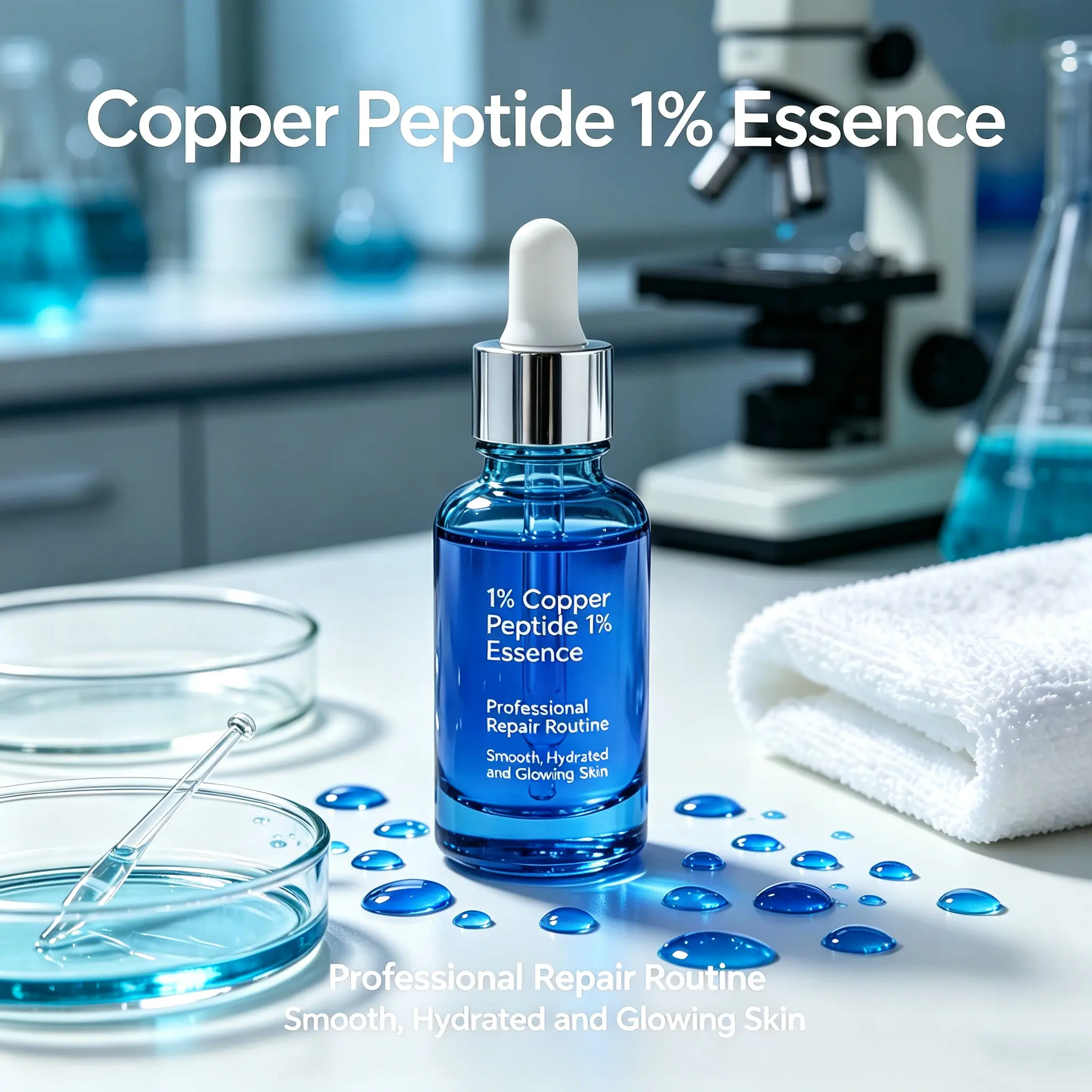1% GHK-Cu Blue Copper Peptide Face Serum Anti-aging Anti-wrinkle Repairing Firming Lifting Collagen Booster 30ml 50ml OEM
