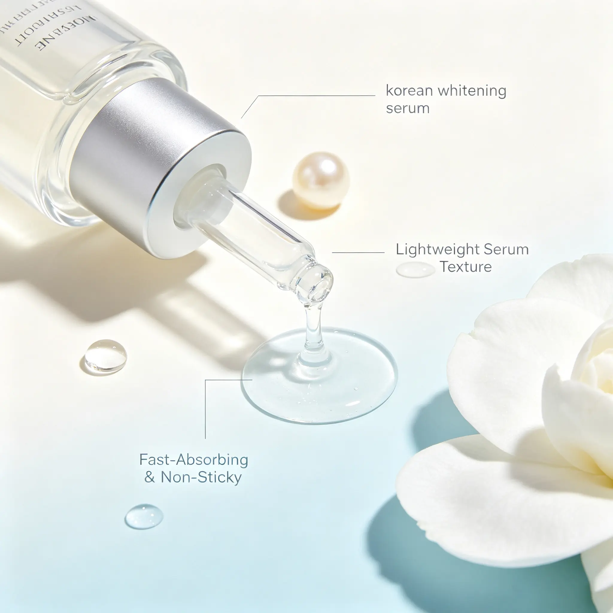 Korean Whitening Serum, Hydrating Brightening Face Serum for Dark Spots, Even Tone and Glass Skin Glow