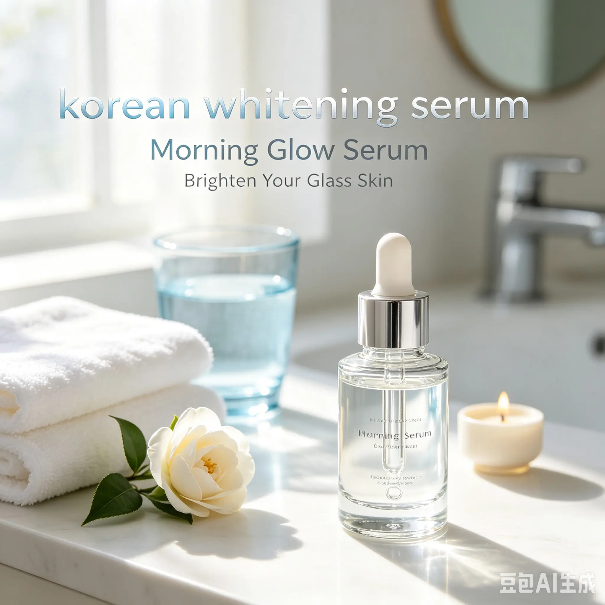 Korean Whitening Serum, Hydrating Brightening Face Serum for Dark Spots, Even Tone and Glass Skin Glow