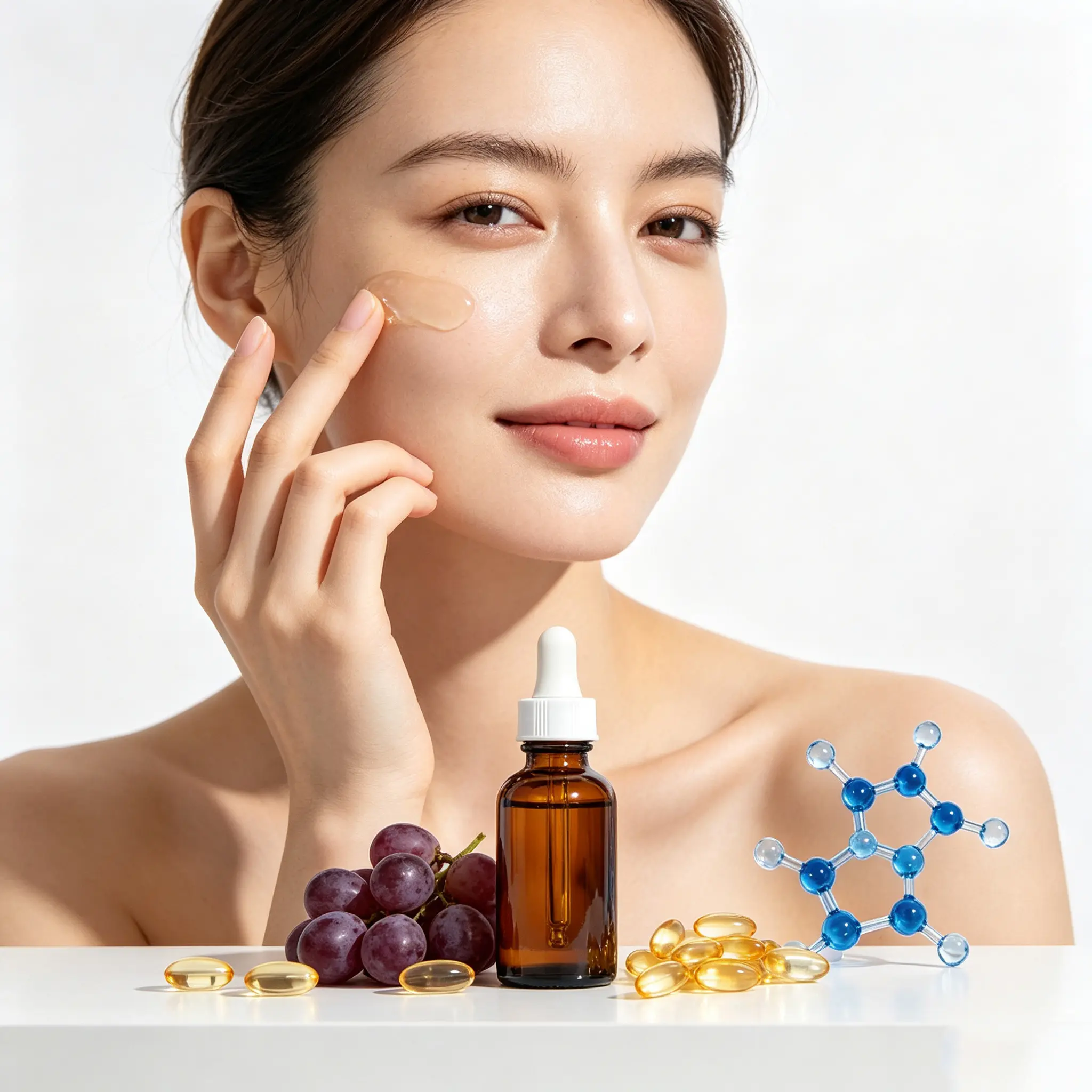 Anti-Aging Hydrating Face Liquid Custom Label OEM Natural Grape Seed Extract Serum