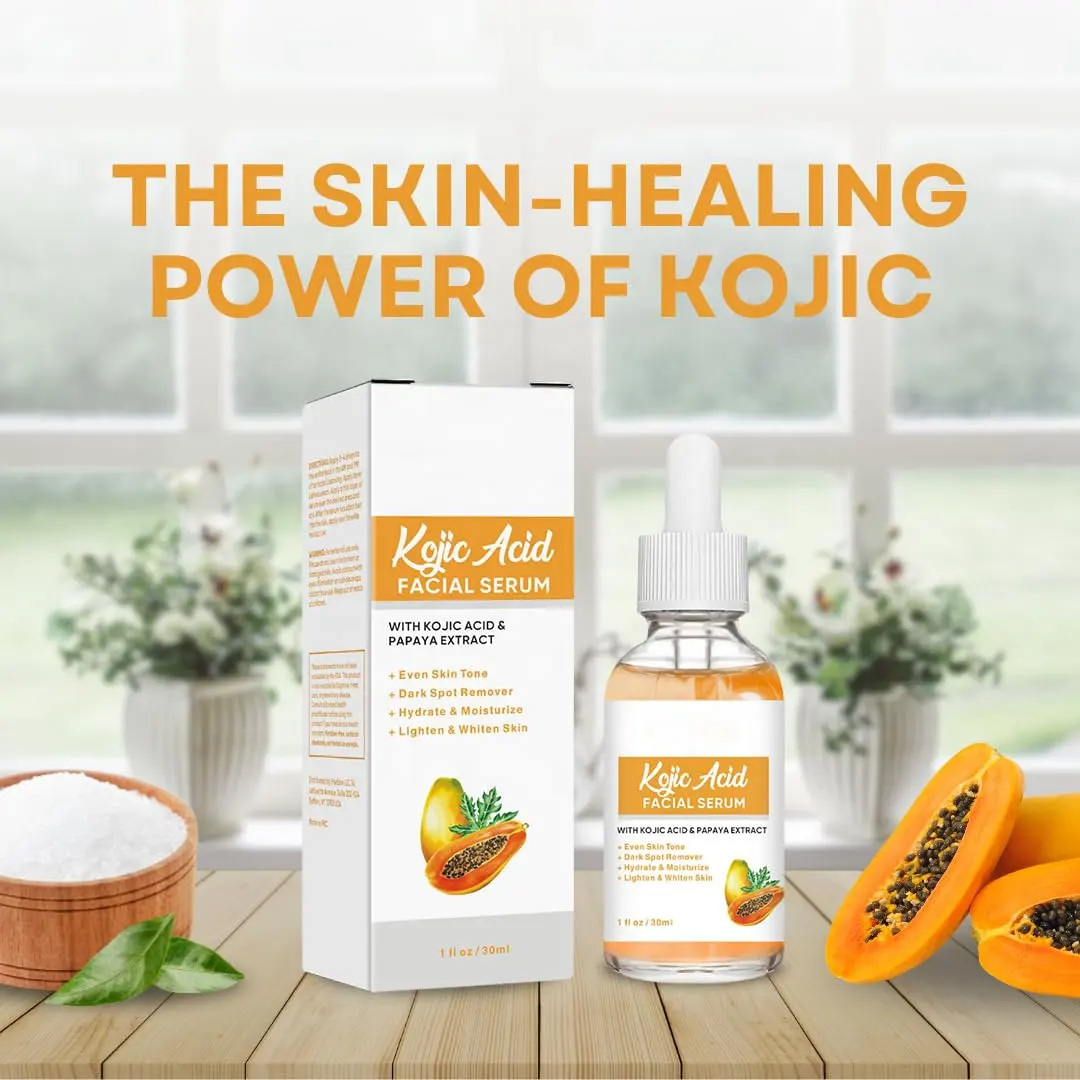 Organic Herbal Kojic Acid Oil Whitening Face Serum with Hyaluronic Acid & Vitamin C Witch Hazel & Aloe Vera