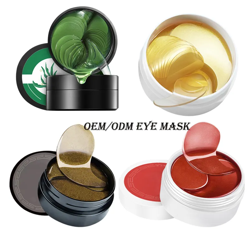 OEM Customized Korean Moisturizing Hydrating Collagen Eye Patch Anti Aging Firming 24K Gold Seaweed Rose Gold Eye Mask detail