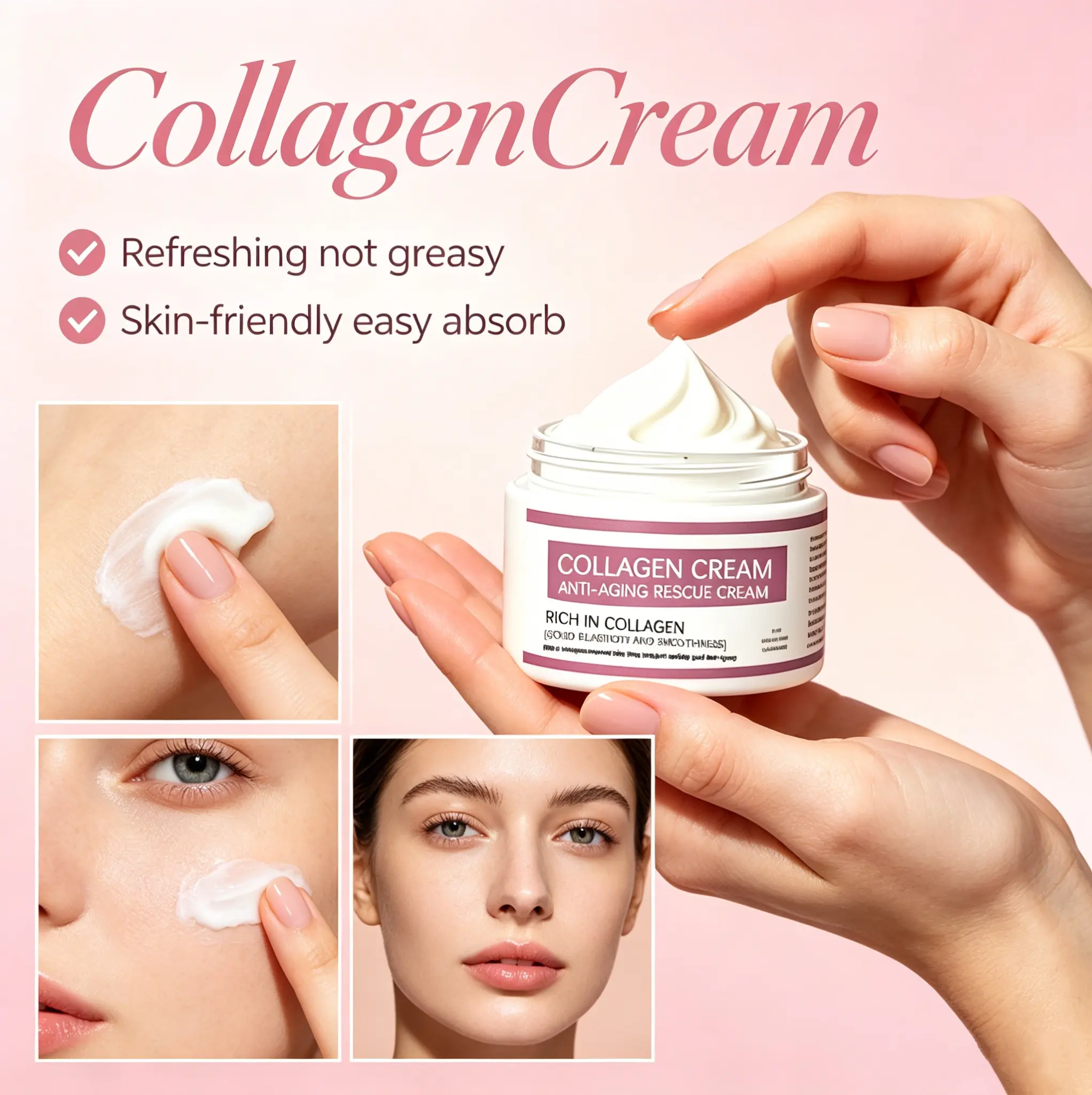 Private Label Anti Aging Collagen Face Cream Firming Moisturizing Whitening Lifting Anti Fine Lines Repair Facial SkinCare Cream
