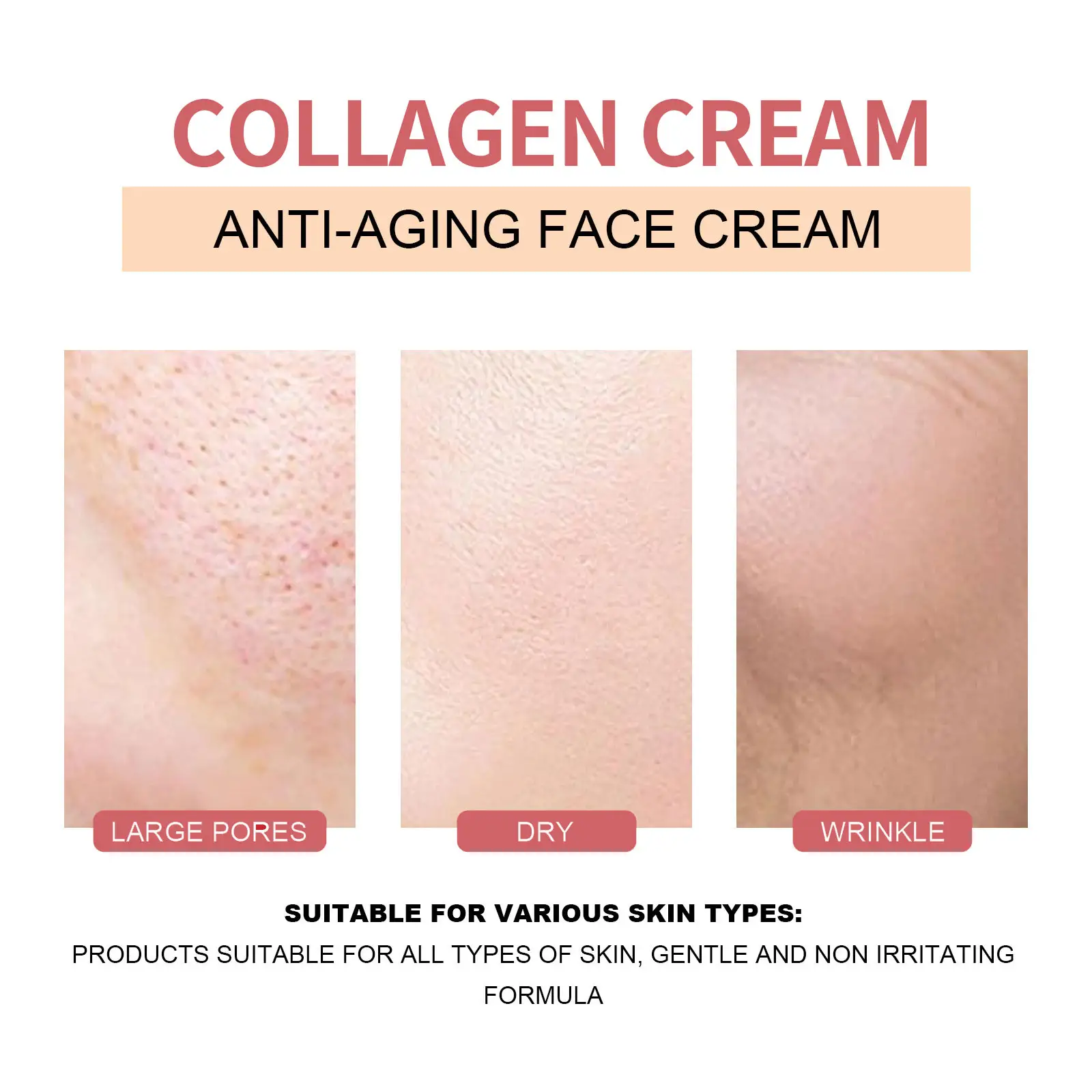 Private Label Anti Aging Collagen Face Cream Firming Moisturizing Whitening Lifting Anti Fine Lines Repair Facial SkinCare Cream