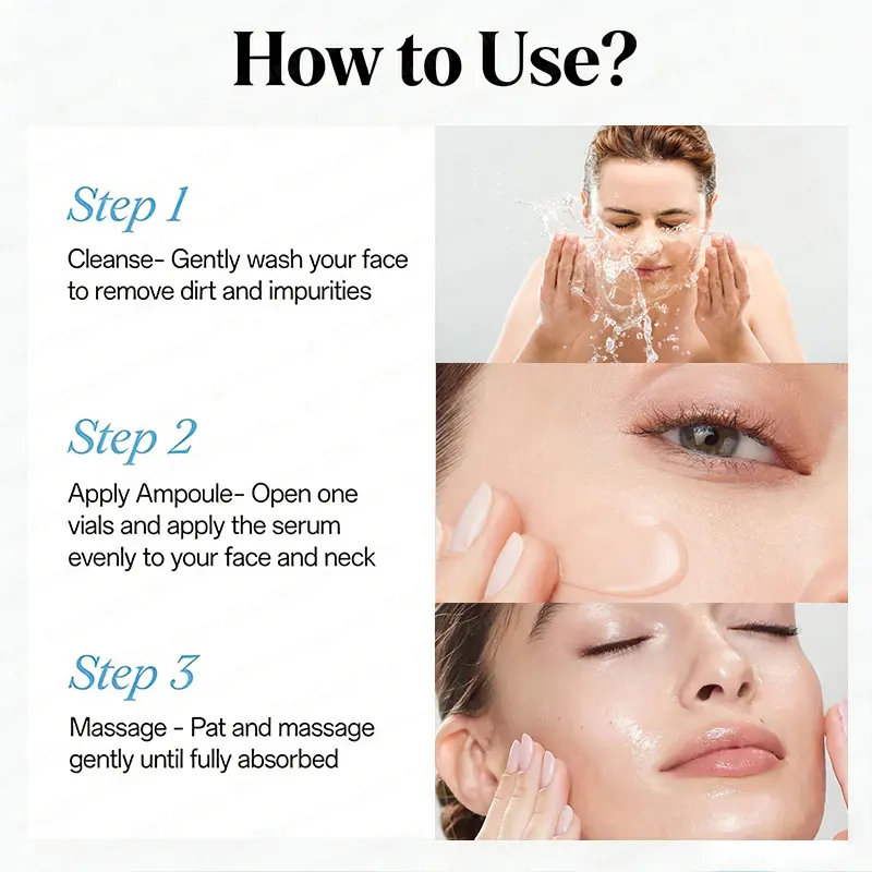 Hot Selling Anti-Aging, Tightening Wrinkle & Repair Single Use Hyaluronic facial Serum for Women Skin Glowing