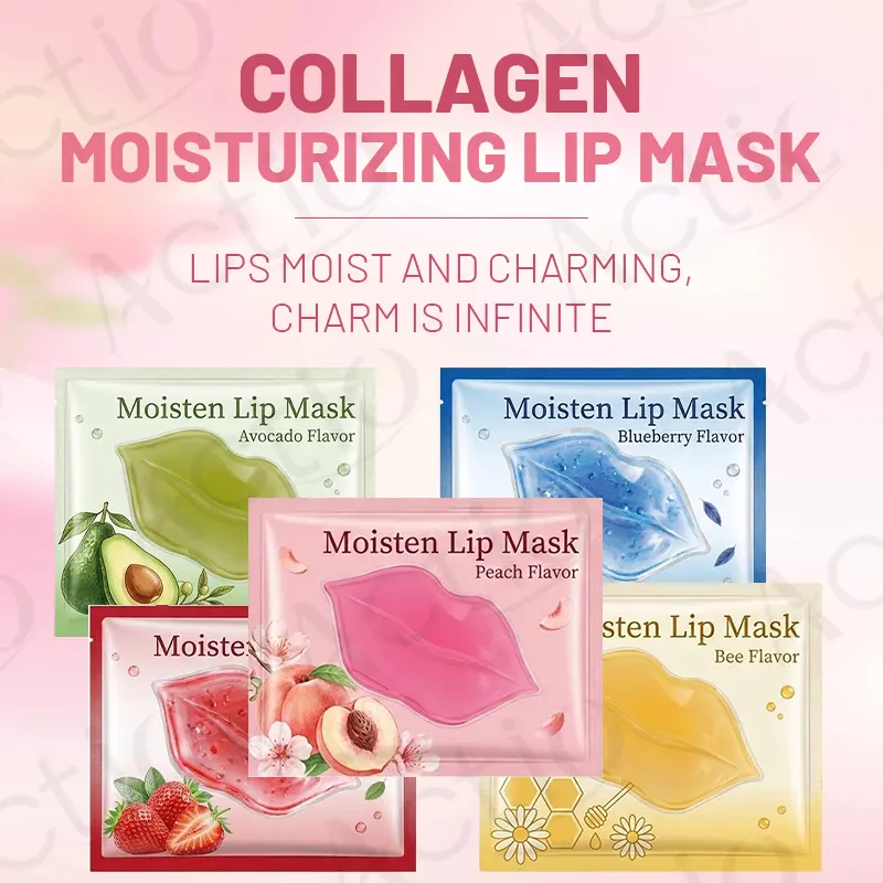 Hot Selling Korean Collagen Lip Mask Moisturizing Repairing Dry Lips Exfoliating, Multiple Flavors Lip Mask Set