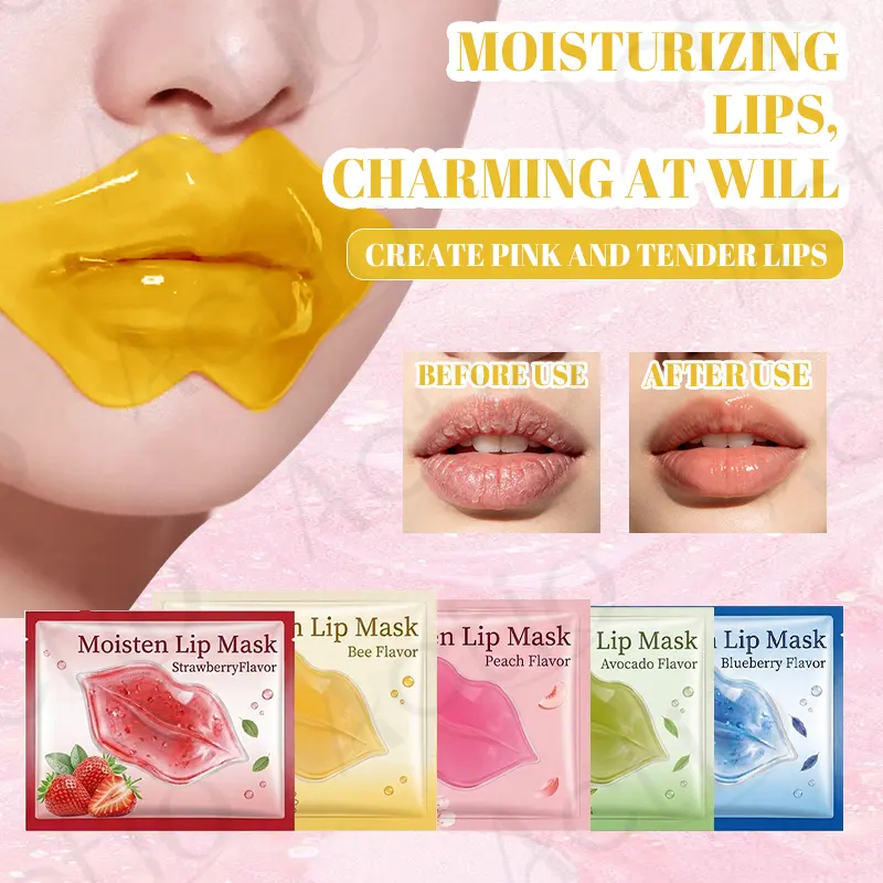 Hot Selling Korean Collagen Lip Mask Moisturizing Repairing Dry Lips Exfoliating, Multiple Flavors Lip Mask Set