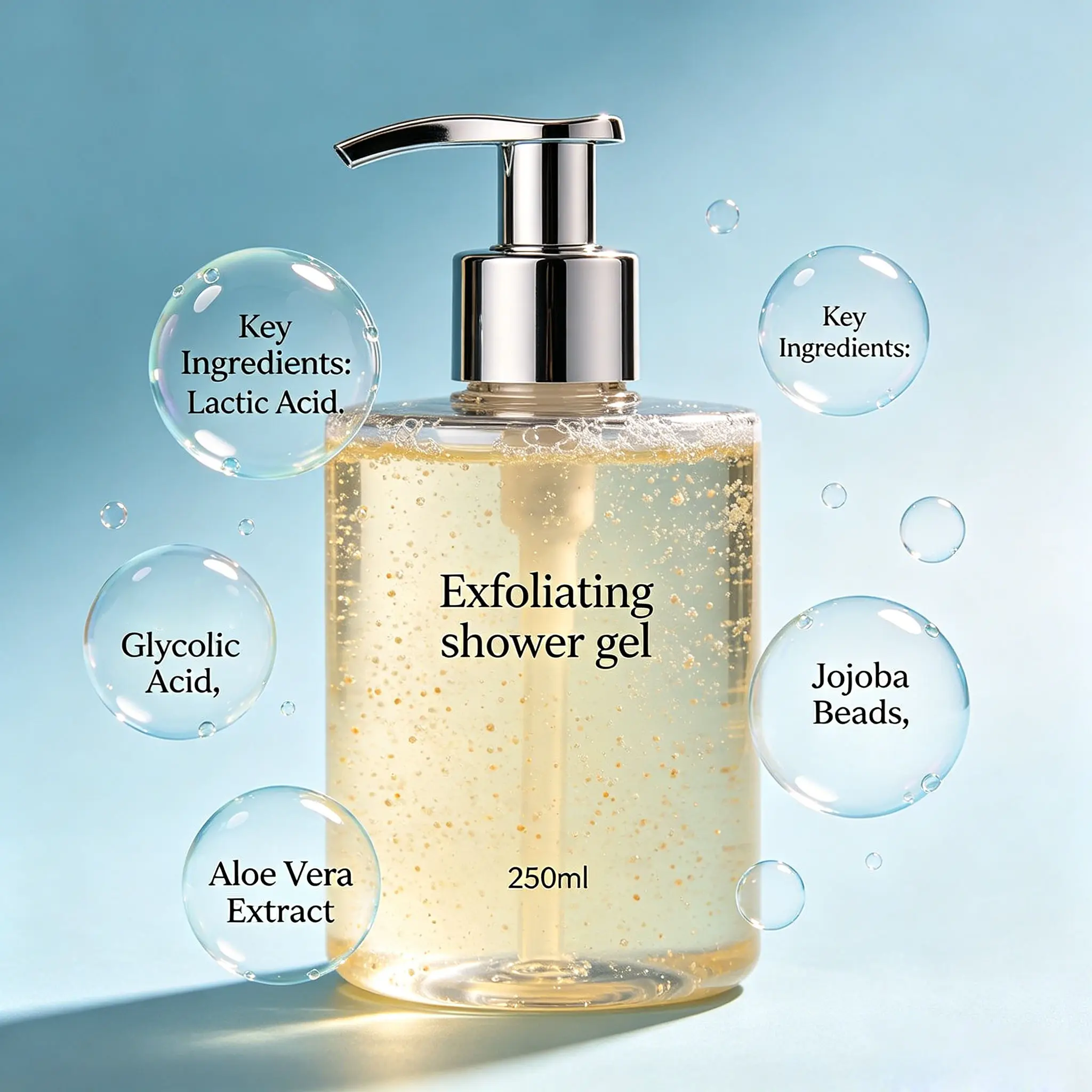 Exfoliating Shower Gel Moisturizing Exfoliating Shower Oil Private Label Body Exfoliating Cleanser Remove Dead Skin