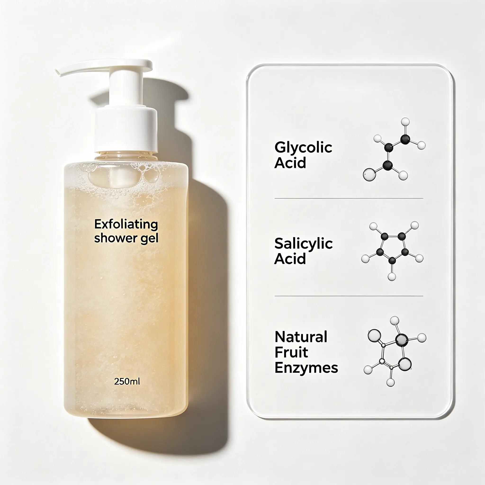 Exfoliating Shower Gel Skin Smoothing Body Wash Private Label Exfoliating Bath Gel Remove Dead Skin Soften Rough Skin