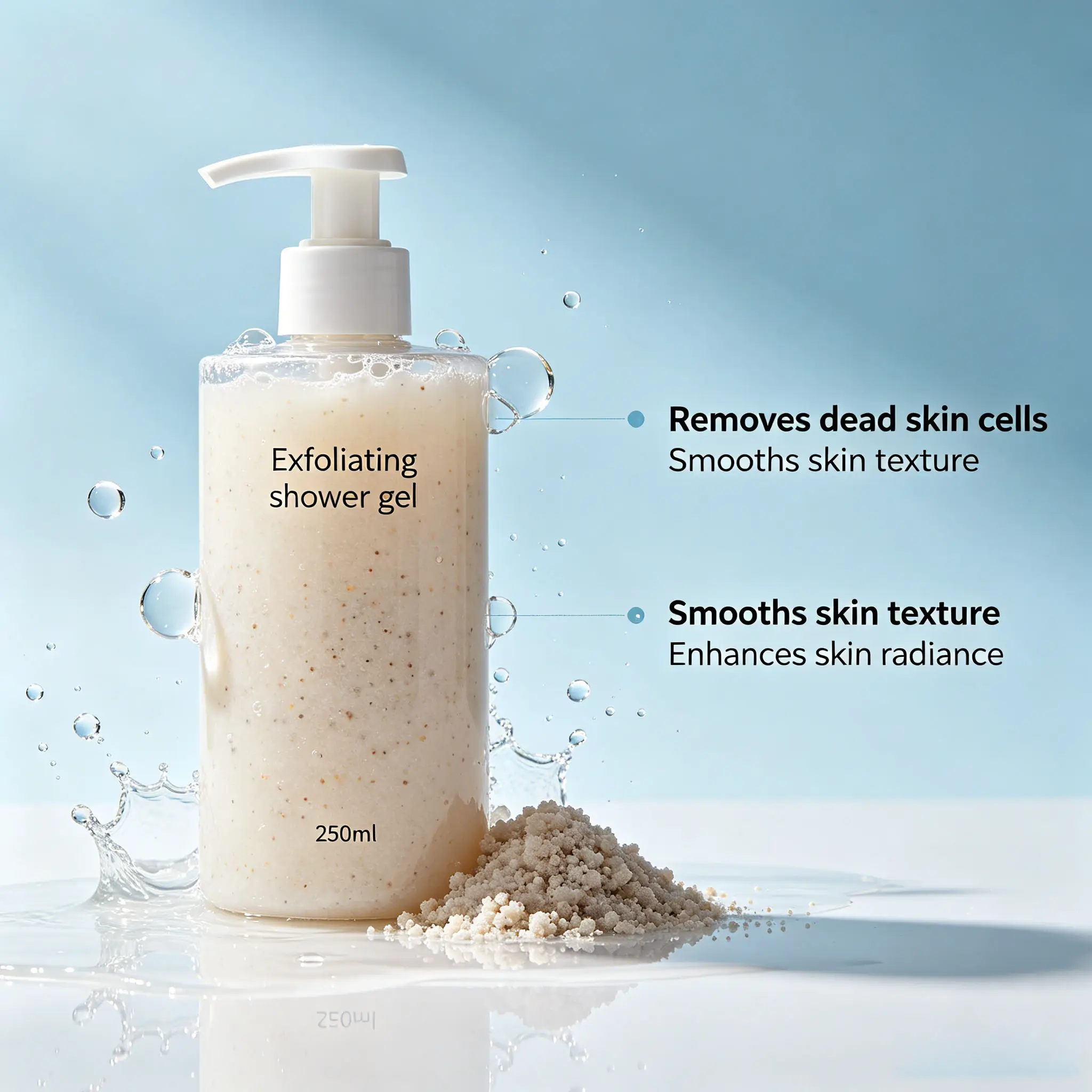 Exfoliating Shower Gel Skin Smoothing Body Wash Private Label Exfoliating Bath Gel Remove Dead Skin Soften Rough Skin