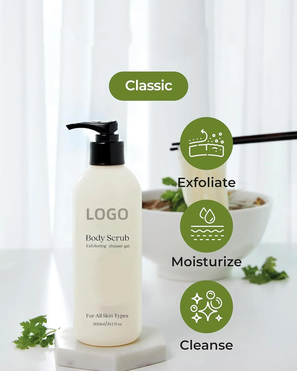 Smooth and Soft Skin Exfoliating Body Wash & Shower Gel Type Product