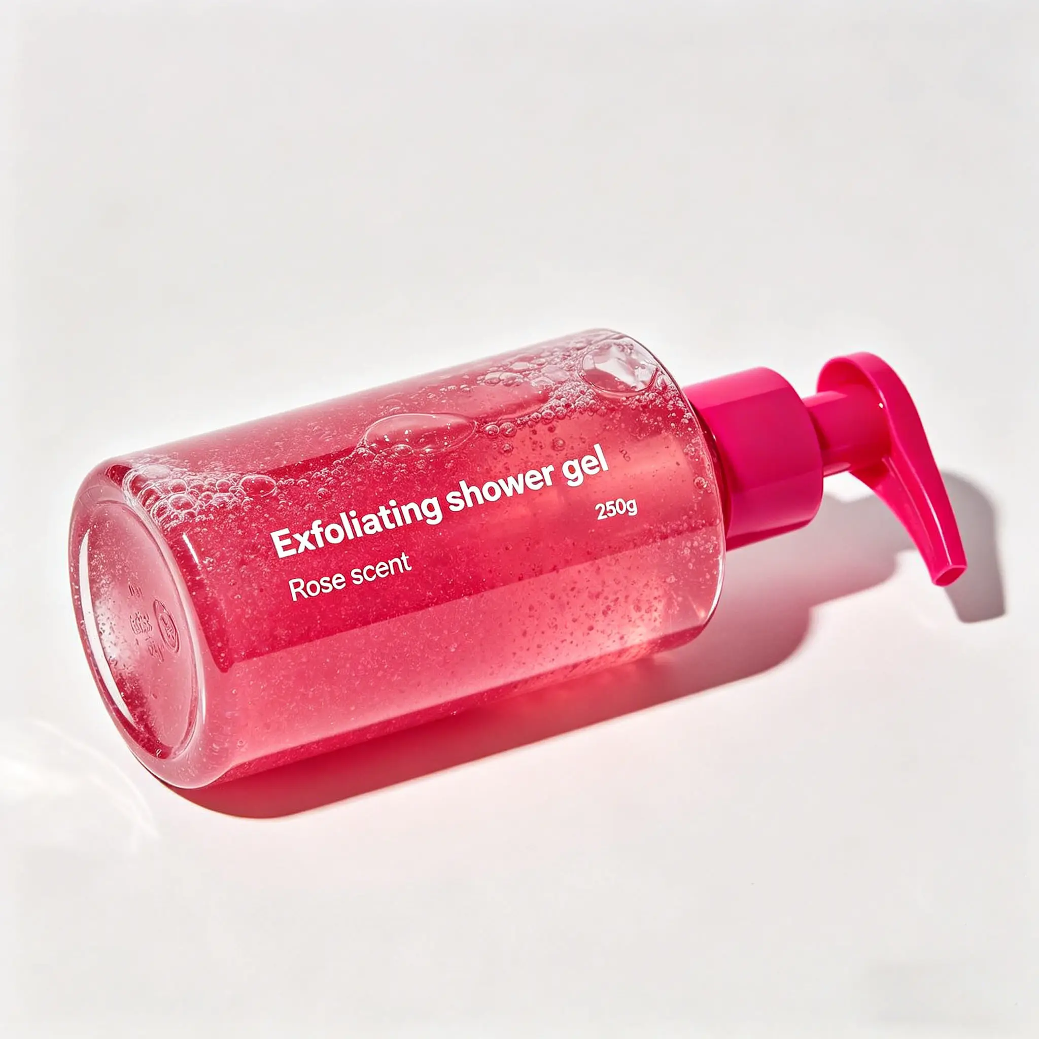 Rose Fragrance 250g Exfoliating Shower Gel Moisturizing Body Wash Natural Exfoliator Skin Care Bulk Custom Logo
