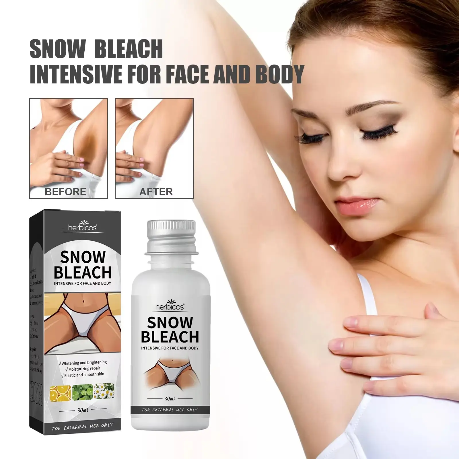 Snow Bleach Moisturizing Niacinamide Face Body Cream Whitening Lotion for Underarm Knee Elbow Buttock-Gift Set