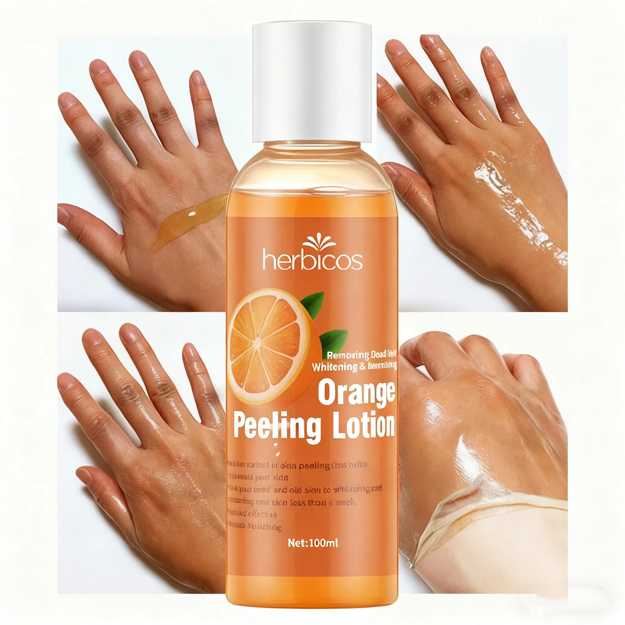 For OEM Vegan Vitamin C Body Care Anti-Aging Removing Dead Skin Whitening Moisturizing Orange Peeling Lotion