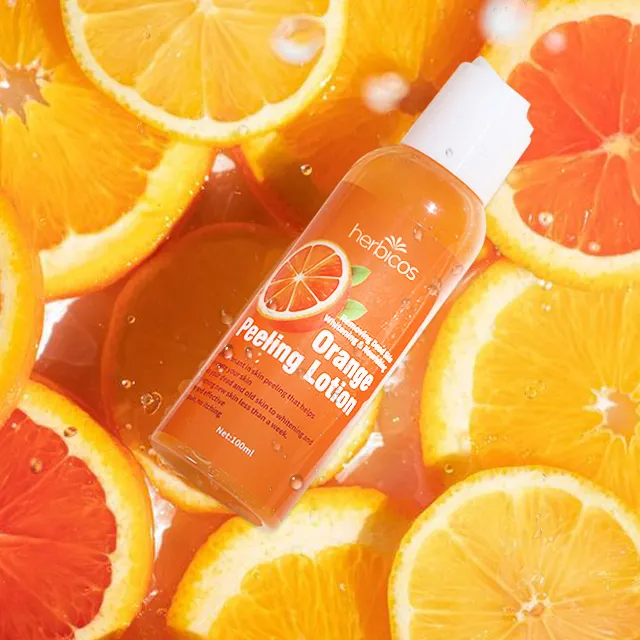For OEM Vegan Vitamin C Body Care Anti-Aging Removing Dead Skin Whitening Moisturizing Orange Peeling Lotion