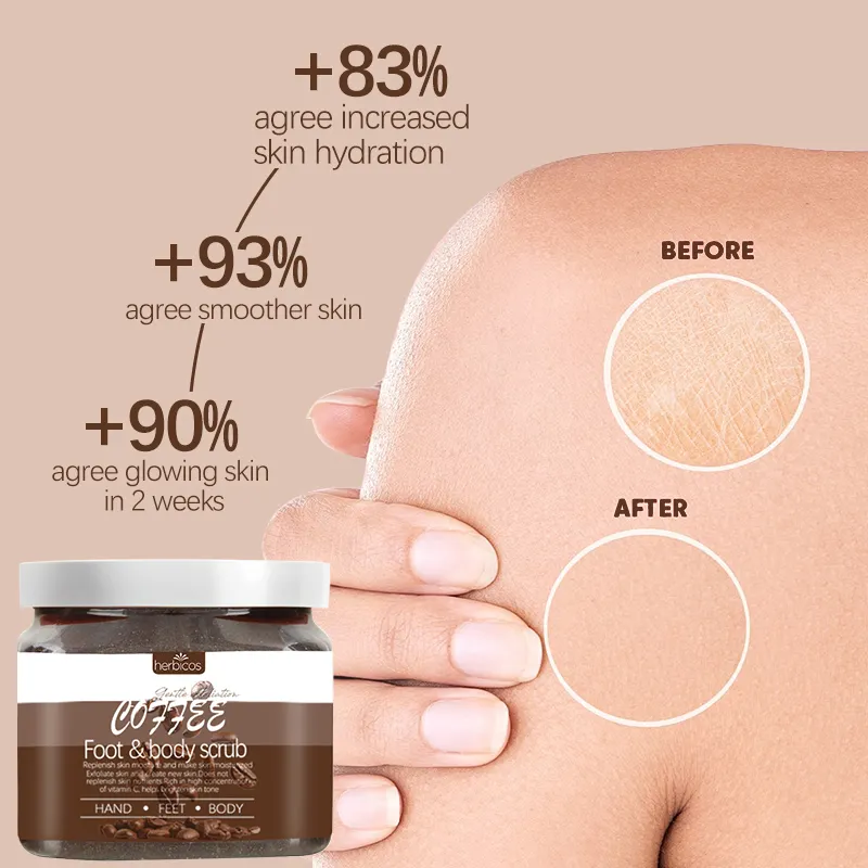 Private Label Body Scrub Dead Sea Salt Vegan Exfoliating Boot Body Care Deep Cleaning Moisture Coffee Body Scrub