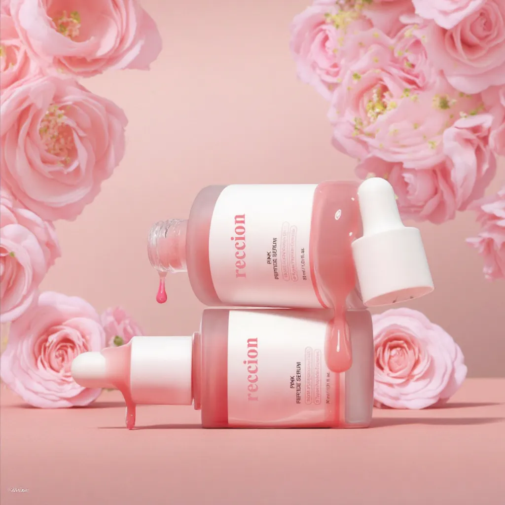 Lightening Pink Glow Facial Serum Wrinkle Aging Essence Vitamin Snail Turmeric Tea Niacinamide Tea Ingredients All Skin OEM
