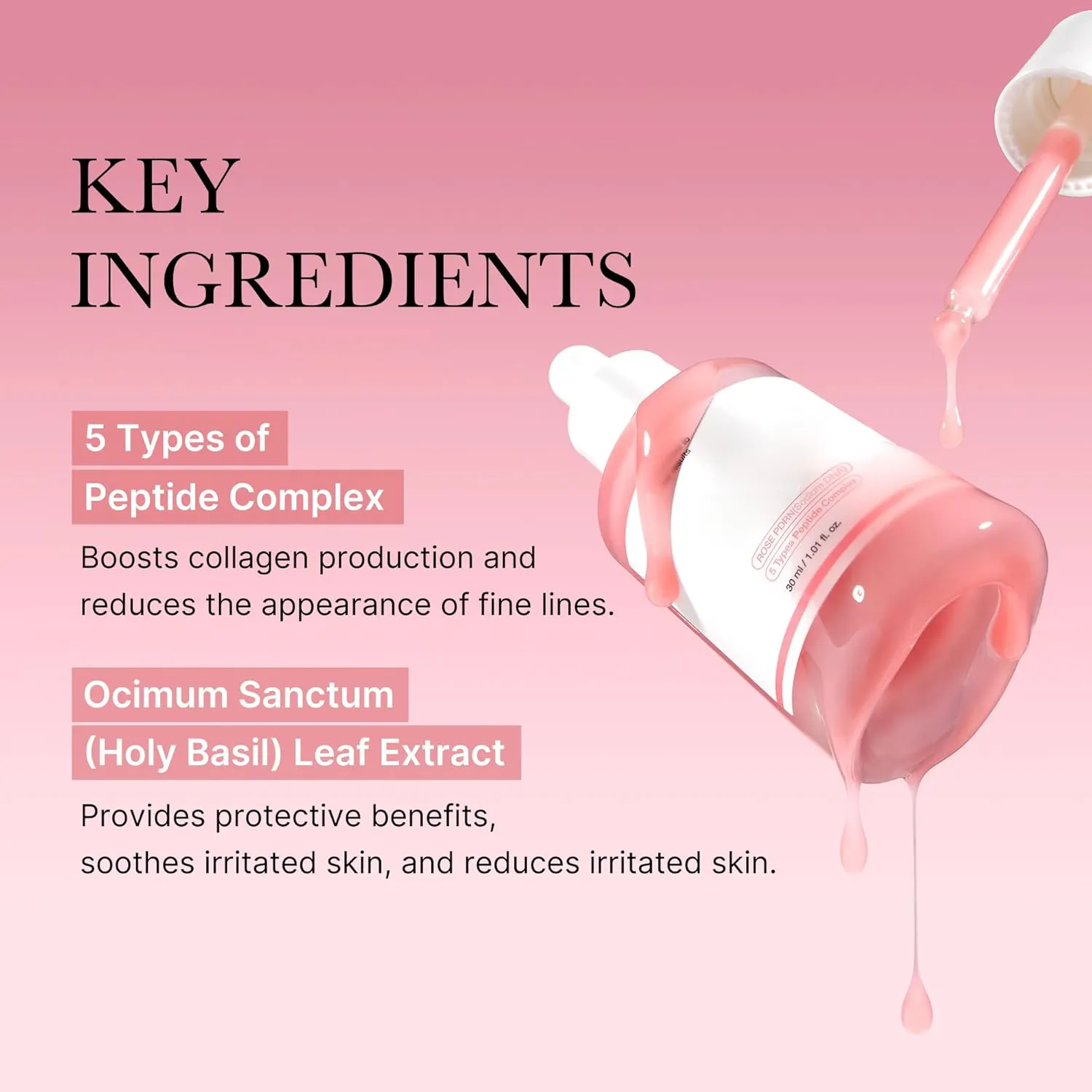 Lightening Pink Glow Facial Serum Wrinkle Aging Essence Vitamin Snail Turmeric Tea Niacinamide Tea Ingredients All Skin OEM