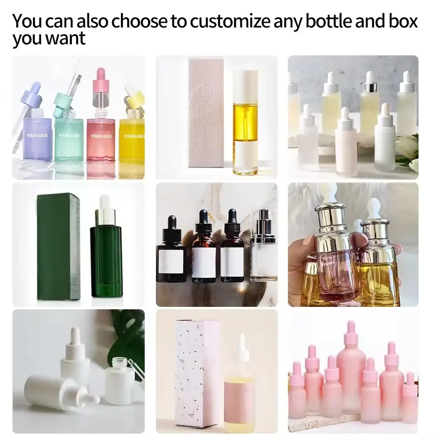 6 Types Natural Plant Extract Face Serum Hyaluronic Acid Rose Aloe Vitamin C Brightening Moisturizing Anti-Aging Essence OEM