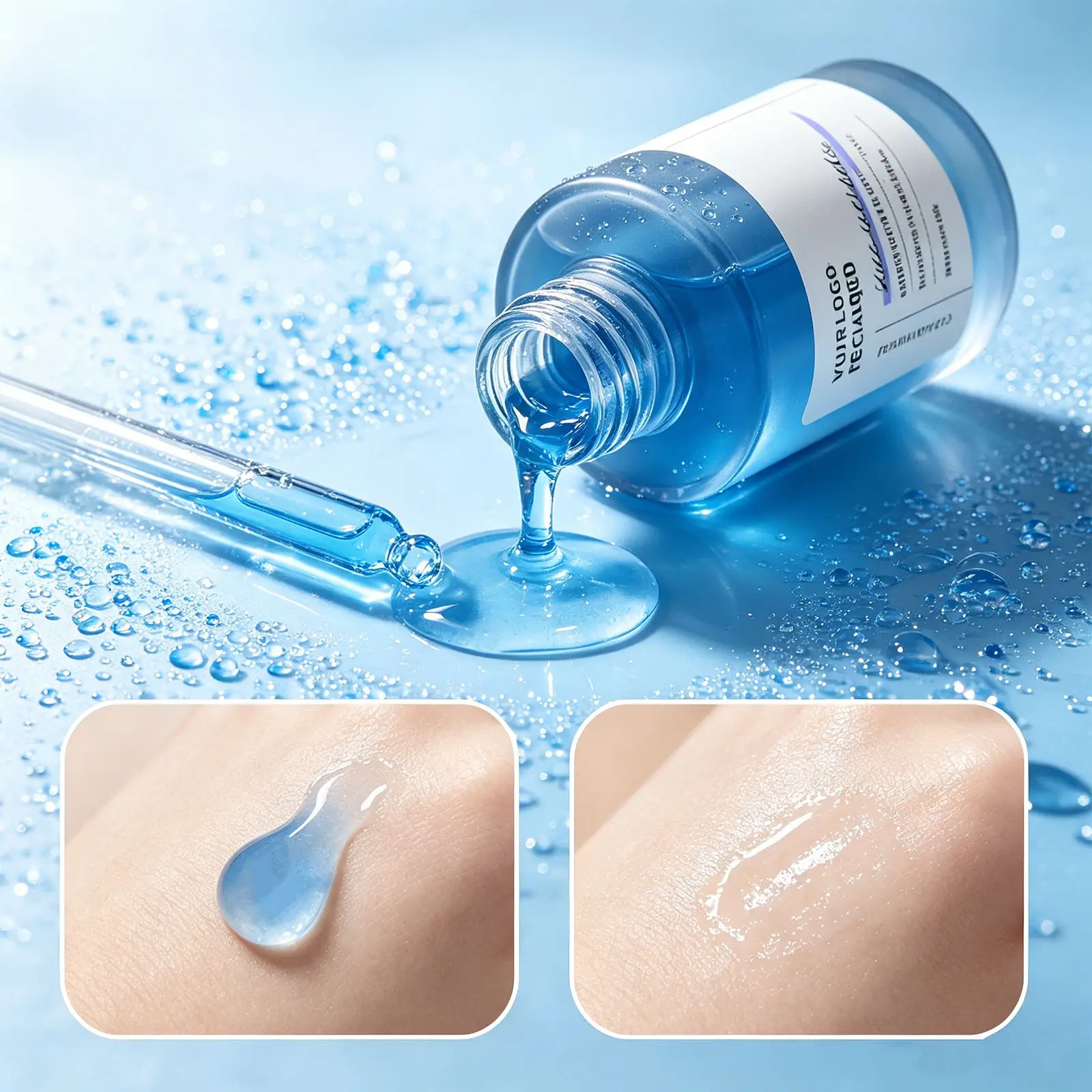 Private Label Blue Copper Peptide Face Serum Anti-Aging Firming Wrinkle Removal Facial Skin Care Products Ghk-Cu Essence OEM ODM detail