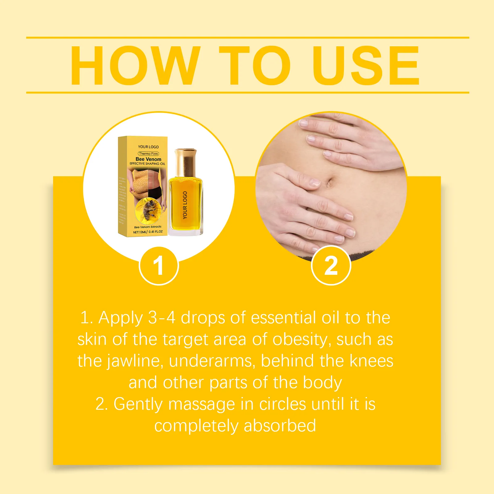 Wholesale Private Brand Body Care Essential Oil Bee Venom Thermal Tightening Effective Body Shaping 100% Pure Nature Nourishing